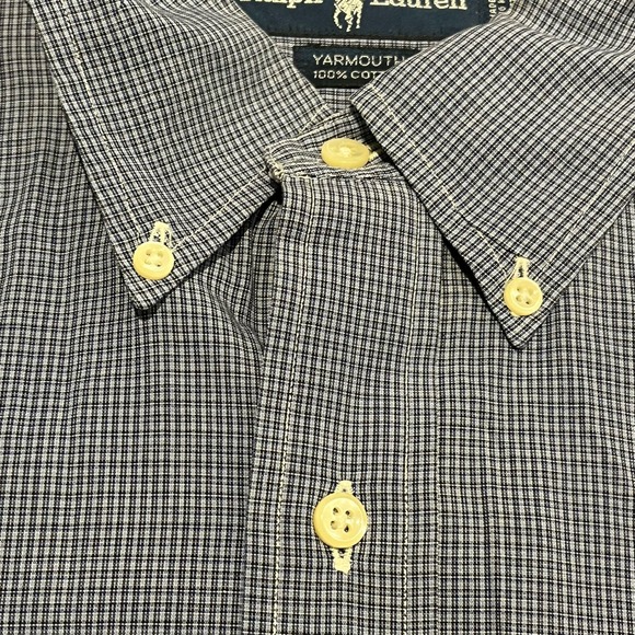 Ralph Lauren men’s Size XL Checkered Button Down Men’s Size 17 Shirt - Picture 8 of 11